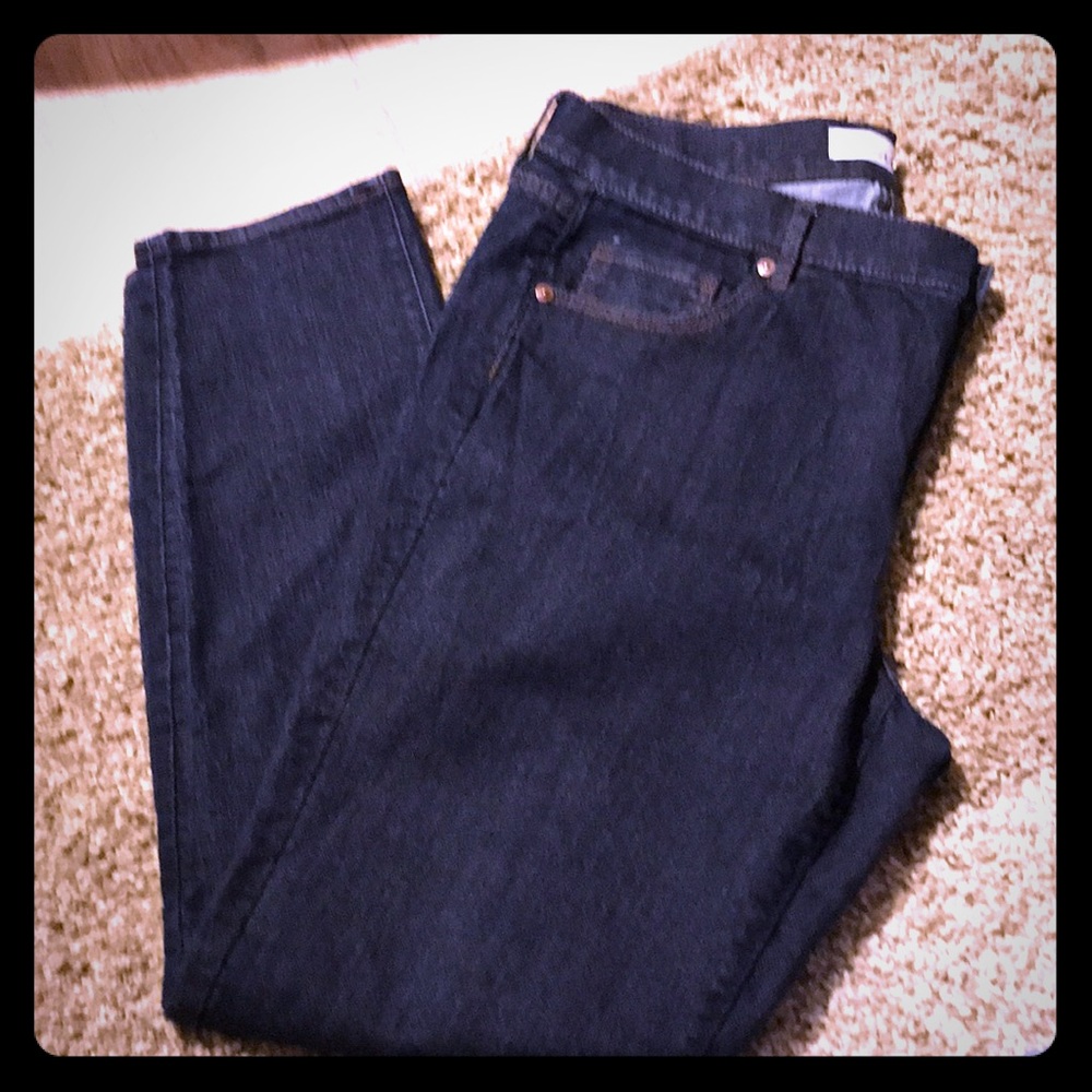 Loft dark wash skinny jeans
